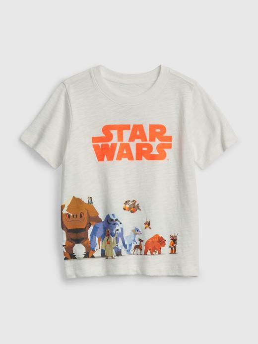 Erkek Bebek Beyaz Star Wars™ Grafik Baskılı 100% Organik Pamuk T-Shirt