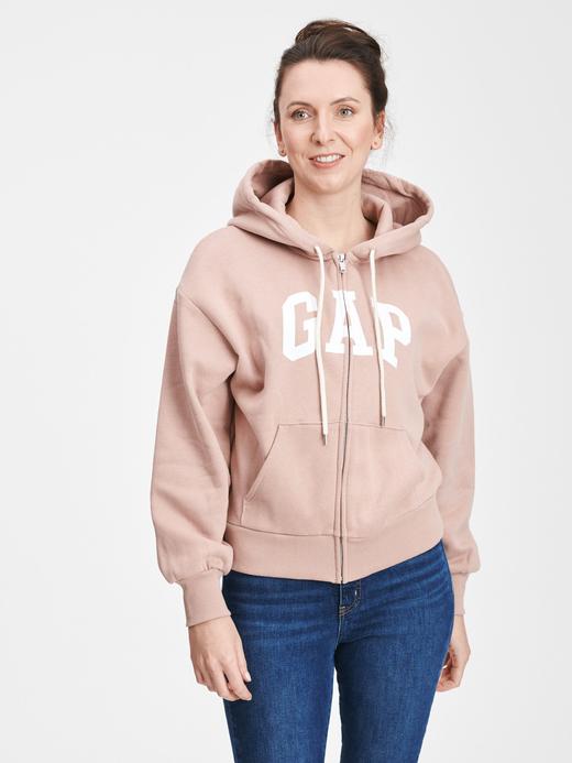 Kadın Bej Gap Logo Fermuarlı Sweatshirt