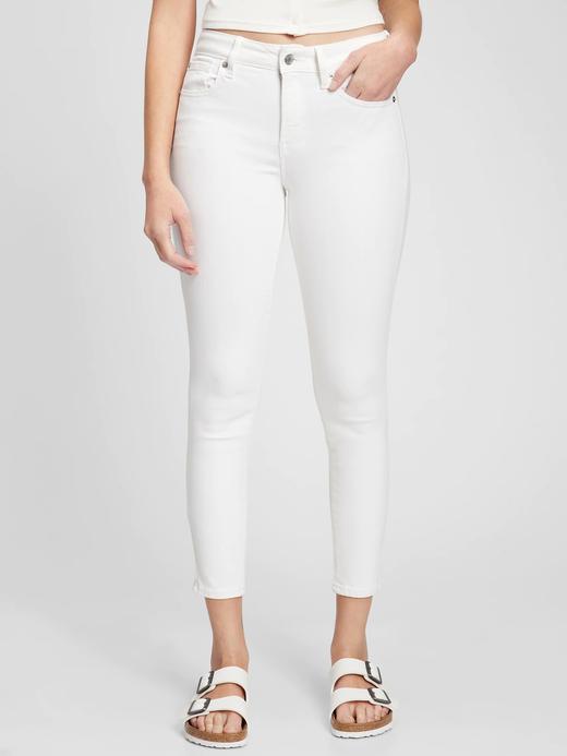 Kadın Beyaz Mid Rise Universal Washwell™ Legging Jean Pantolon