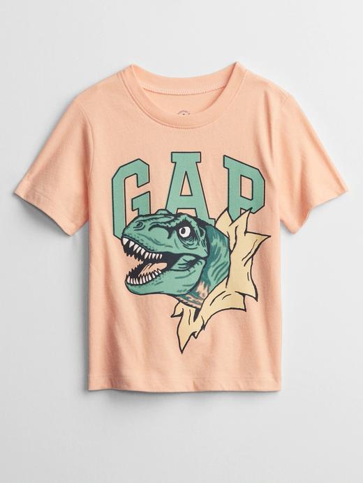 Erkek Bebek Şeftali Gap Logo Grafik Baskılı T-Shirt