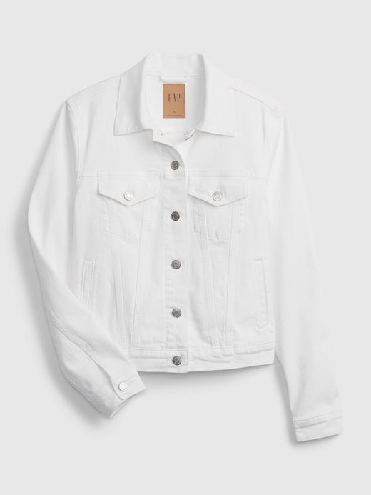 Kadın Beyaz Classic Icon Washwell Denim Ceket