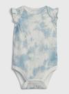 Kız Bebek Mavi Batik 100% Organik Pamuk Mix and Match Fırfır Detaylı Bodysuit