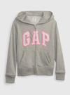 Kız Çocuk Gri Gap Logo Fermuarlı Sweatshirt
