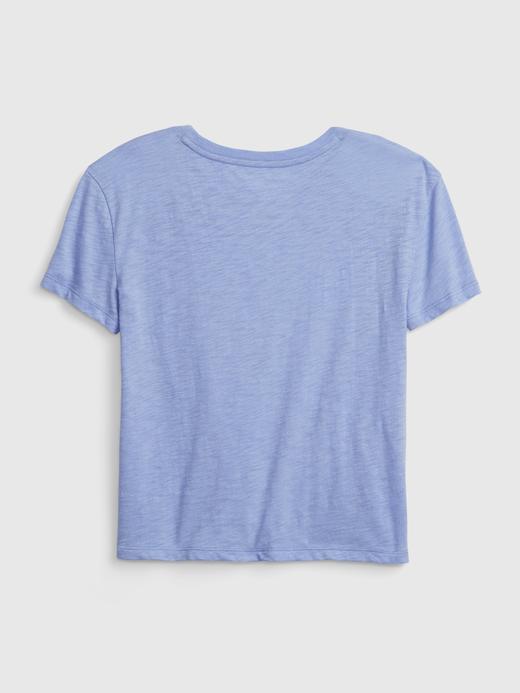 Kız Çocuk Beyaz %100 Organik Pamuk İşleme Detaylı T-Shirt