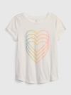 Kız Çocuk Beyaz 100% Organik Pamuk Grafik Baskılı T-Shirt