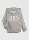 Kız Bebek Gri Gap Logo Fermuarlı Sweatshirt
