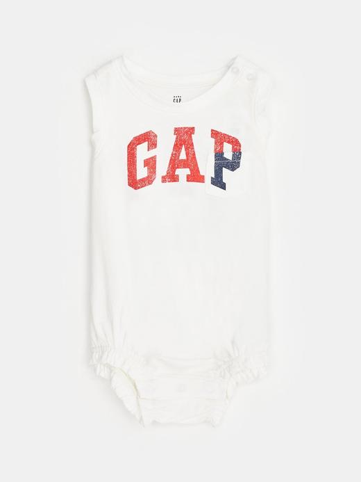 Kız Bebek Beyaz Gap Logo Tek Parça Tulum