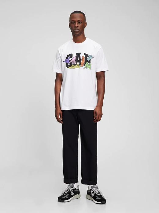 Erkek Beyaz Gap x Frank Ape Grafik Baskılı T-Shirt