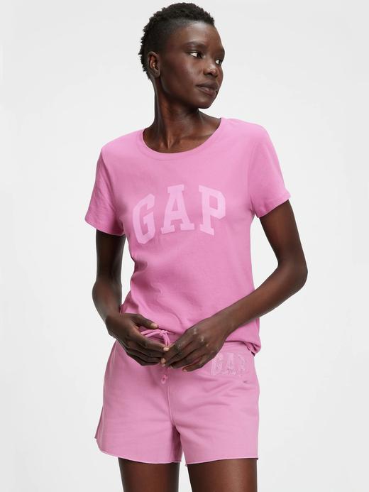 Kadın Mor Gap Logo Kısa Kollu T-Shirt
