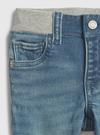 Erkek Bebek Açık Mavi Organik Knit-Denim Slim Jean Pantolon