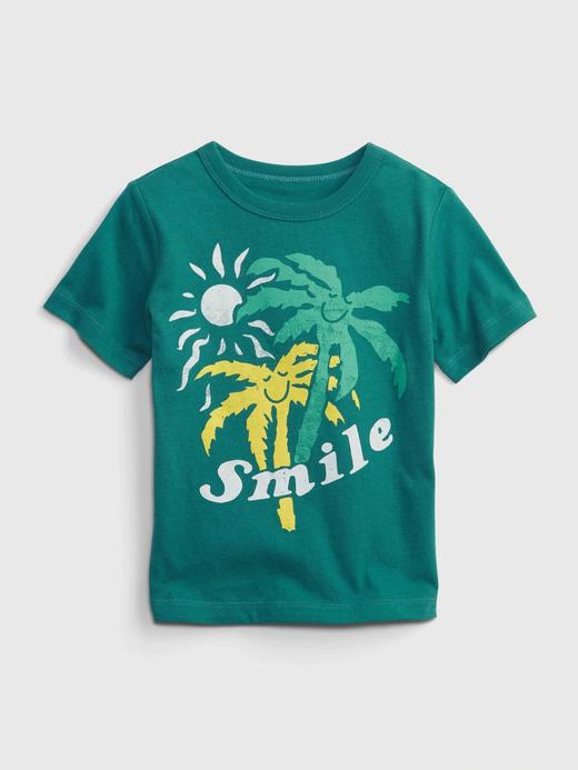 Erkek Bebek Yeşil %100 Organik Pamuk Grafik Baskılı T-Shirt