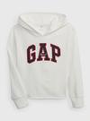 Kız Çocuk Beyaz Gap Logo Kapüşonlu Sweatshirt