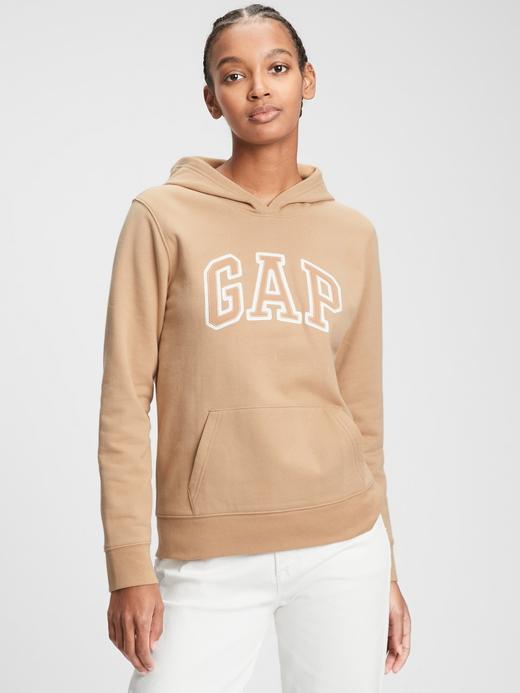Kadın Kahverengi Gap Logo Kapüşonlu Sweatshirt