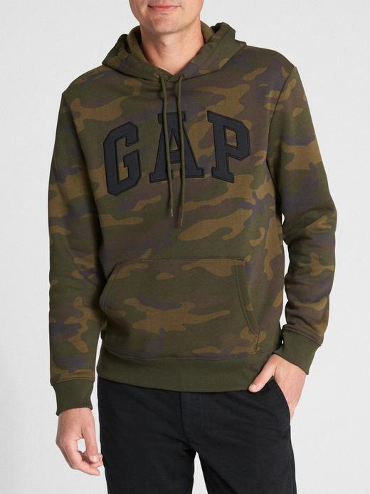Erkek Koyu Yeşil Gap Logo Kapüşonlu Sweatshirt