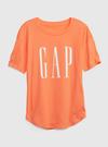 Kadın Siyah %100 Organik Pamuk Gap Logo Oversize T-Shirt