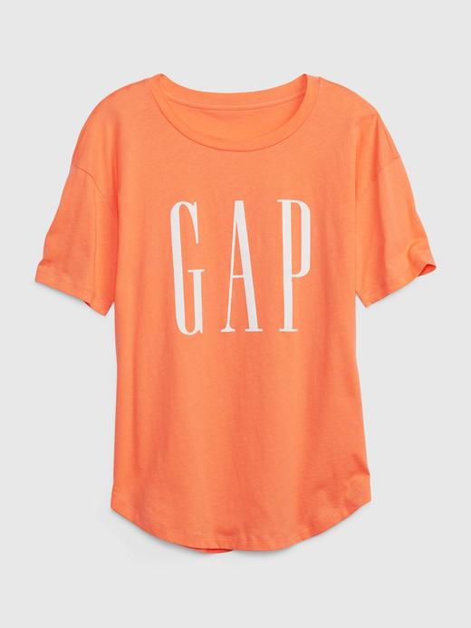Kadın Bej %100 Organik Pamuk Gap Logo Oversize T-Shirt