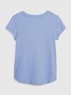 Kız Çocuk Açık Mavi 100% Organik Pamuk Grafik Baskılı T-Shirt