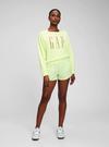 Kadın Neon Yeşil Vintage Soft Kayık Yaka Sweatshirt
