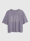Genç Kız Mor 100% Organik Pamuk Gap Logo T-Shirt