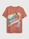 Erkek Çocuk Kahverengi 100% Organik Pamuk Grafik Baskılı T-Shirt