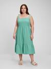 Kadın Su Yeşili Askılı Midi Elbise