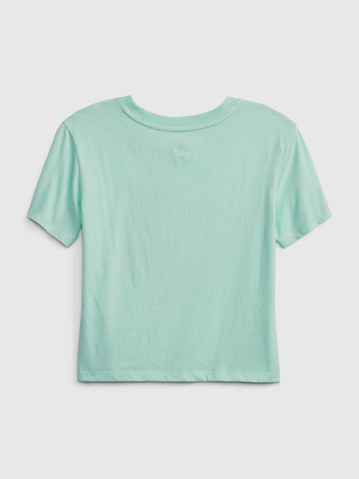 Kız Çocuk Pembe 100% Organik Pamuk Grafik Baskılı T-Shirt