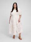 Kadın Beyaz Dantel Detaylı Midi Elbise
