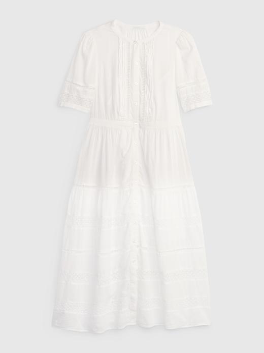 Kadın Beyaz Dantel Detaylı Midi Elbise