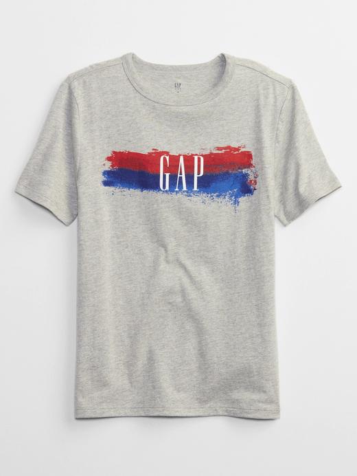 Erkek Çocuk Gri Gap Logo T-Shirt