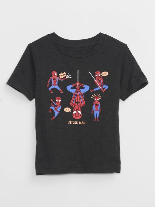 Erkek Bebek Siyah Marvel Spider-Man Grafik Baskılı T-Shirt
