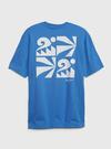 Erkek Mavi Gap X Bailey Elder Grafik Desenli T-Shirt