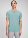 Erkek Mavi Henley T-Shirt