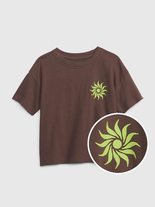 Erkek Bebek Kahverengi Gap X Bailey Elder 100% Organik Pamuk Grafik Baskılı T-Shirt
