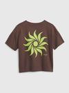 Erkek Bebek Kahverengi Gap X Bailey Elder 100% Organik Pamuk Grafik Baskılı T-Shirt