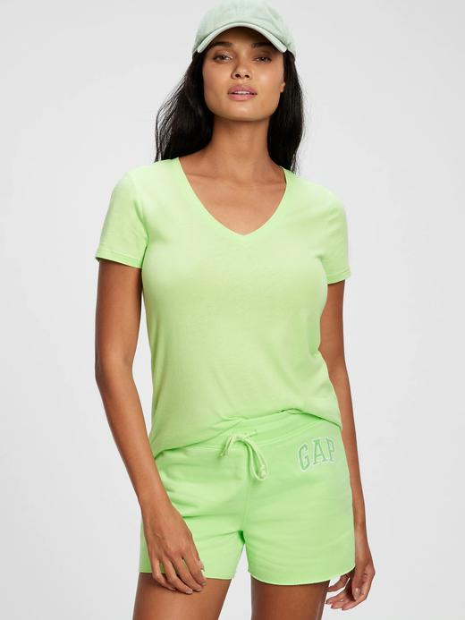 Kadın Yeşil Favorite V Yaka T-Shirt