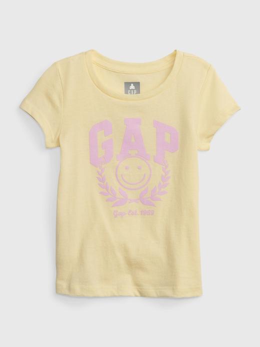 Kız Bebek Sarı Gap Logo Bisiklet Yaka T-Shirt
