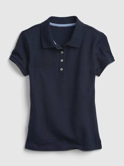 Kız Çocuk Lacivert Kısa Kollu Polo Yaka T-Shirt