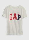Kız Çocuk Beyaz Gap Logo Bisiklet Yaka T-Shirt