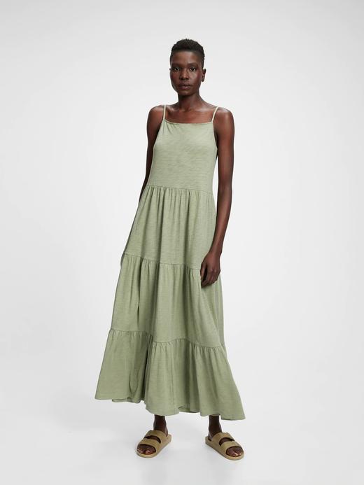 Kadın Yeşil ForeverSoft Askılı Midi Elbise
