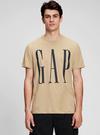 Erkek Kahverengi Gap Logo Kısa Kollu T-Shirt