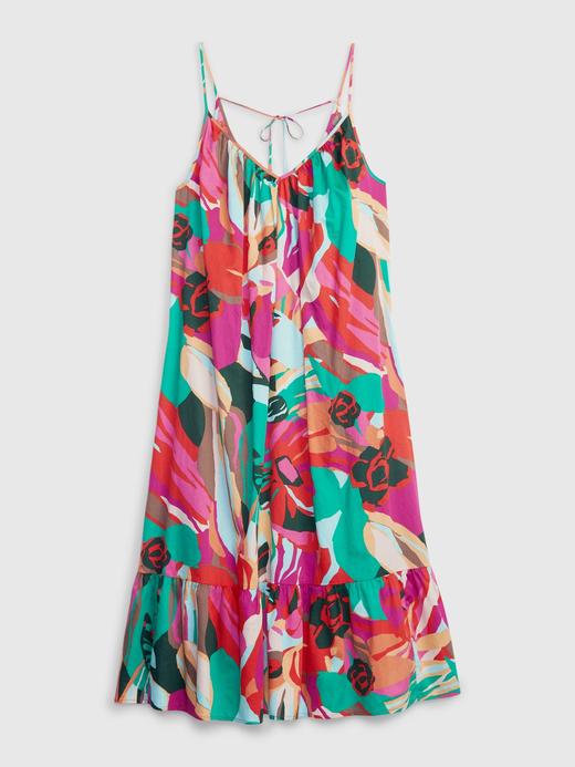 Kadın Çok Renkli Fırfır Detaylı Maxi Elbise