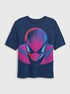Erkek Çocuk Koyu Mavi Marvel Superhero Grafik Baskılı T-Shirt