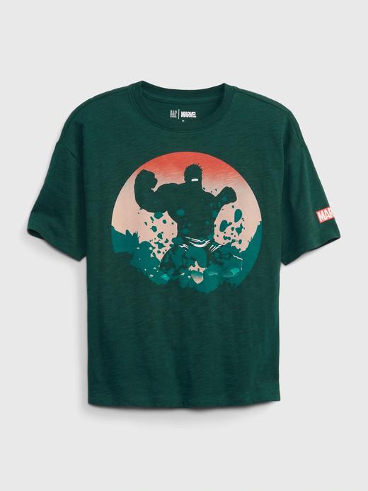 Erkek Çocuk Koyu Yeşil Marvel Superhero Grafik Baskılı T-Shirt