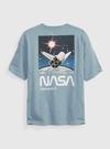 Erkek Çocuk Açık Mavi NASA Grafik Baskılı T-Shirt