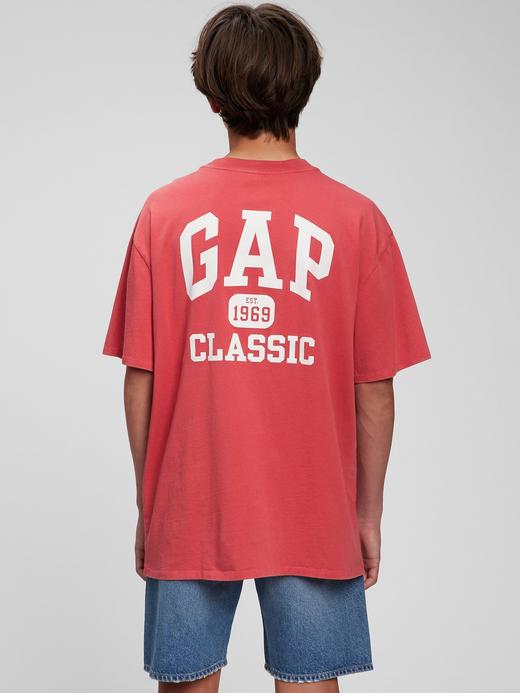  Kırmızı 100% Organik Pamuk Gap Logo T-Shirt