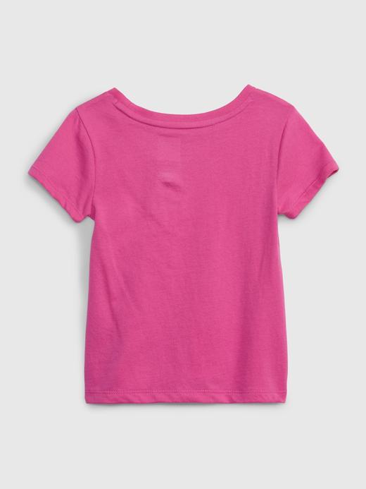 Kız Bebek Pembe 100% Organik Pamuk Grafik Baskılı T-Shirt