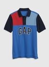 Erkek Çocuk Mavi Gap Logo Renk Bloklu Polo T-Shirt