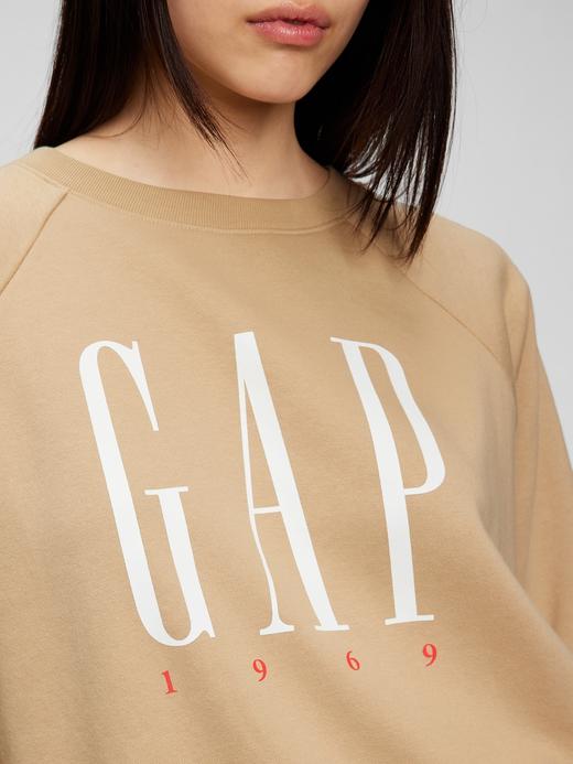 Kadın Beyaz Gap Logo Bisiklet Yaka Sweatshirt