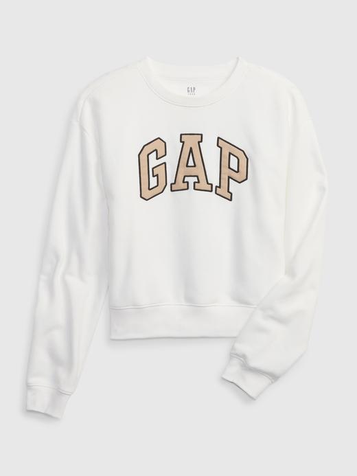  Beyaz Gap Logo Bisiklet Yaka Sweatshirt