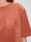 Kadın Kahverengi Havlu Kumaş Crop T-Shirt